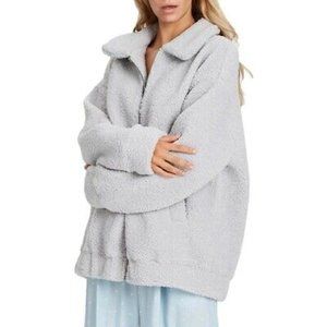 NWT WOMEN'S CHARLIE HOLIDAY SOMERSET OVERSIZED FAUX FUR TEDDY JACKET S $119